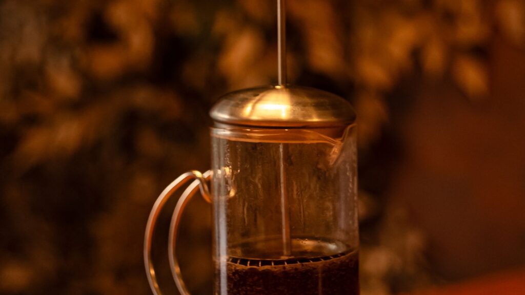 Affordable French press coffee maker on a kitchen counter