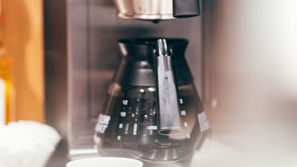 Clean your coffee maker regularly, like this drip coffee machine, for better-tasting coffee