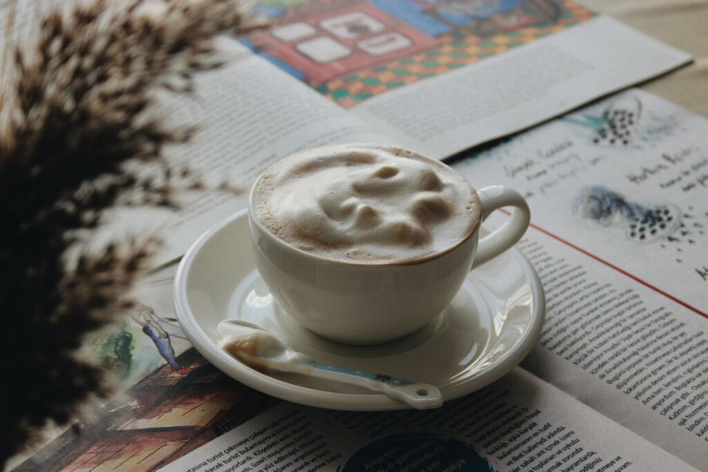 A cappuccino topped with rich French press milk foam